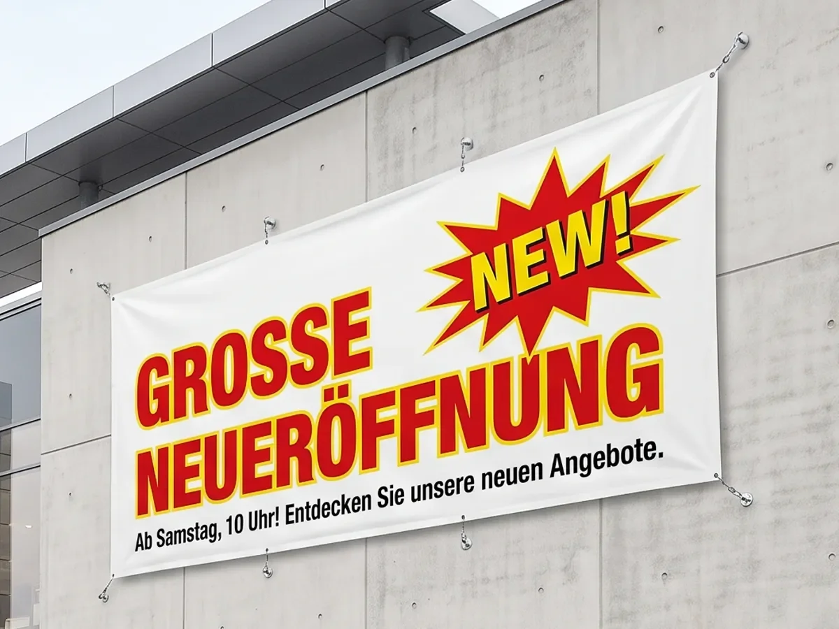 Beispielmotiv für Mesh-Banner am Einsatzort Eingangsbereich in Riesa.