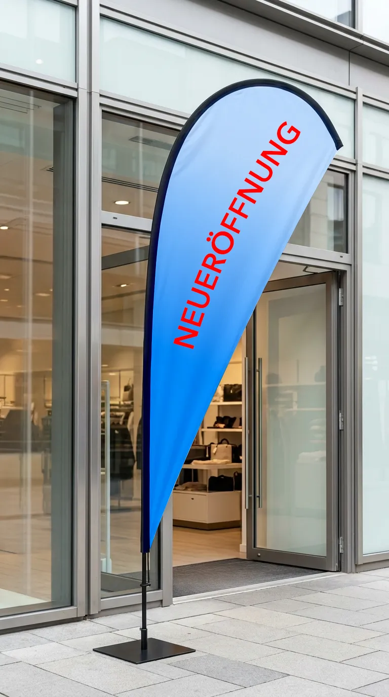 Drop-Flagge für Außenbereich – Straubing, witterungsbeständig.