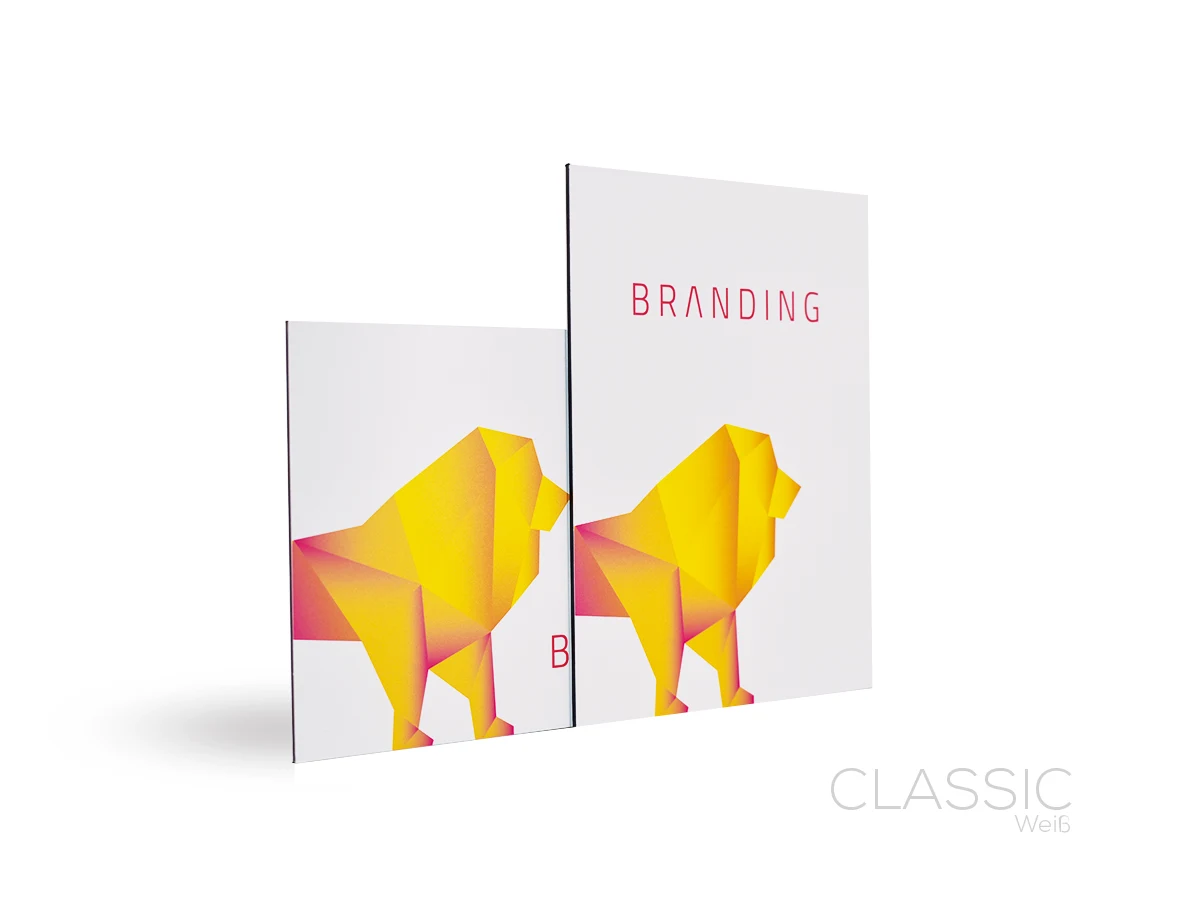 Firmenschilder aus weißen Aluminiumverbundplatten vom Hersteller in Markneukirchen