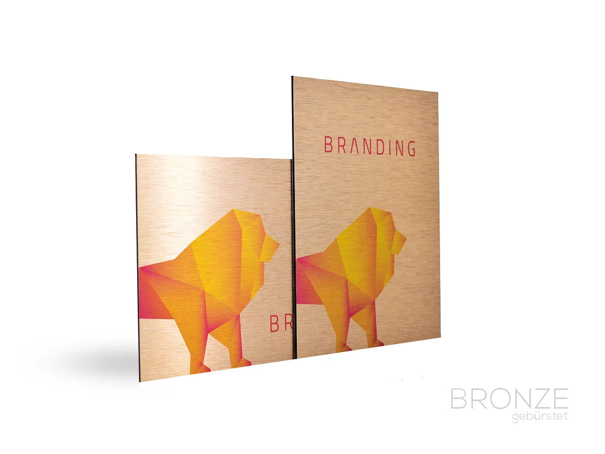 Bronze-Werbeschild aus Aluminiumverbund im Express Schwelm